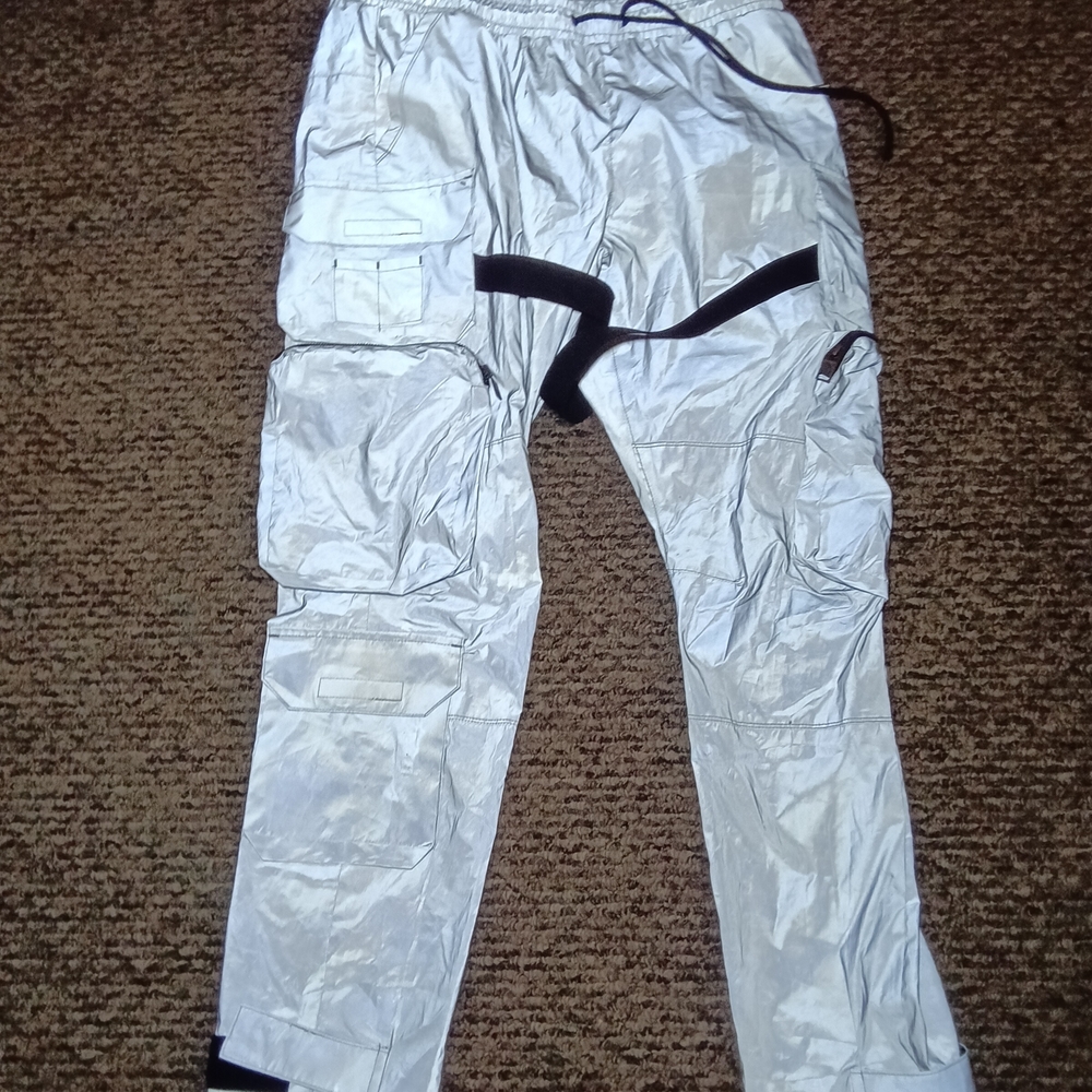 Men's Reflective Silver Cargo Pants